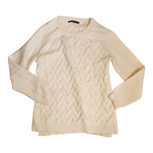 Cyrus Small Off White Long Sleeve Knit Pullover Sweater